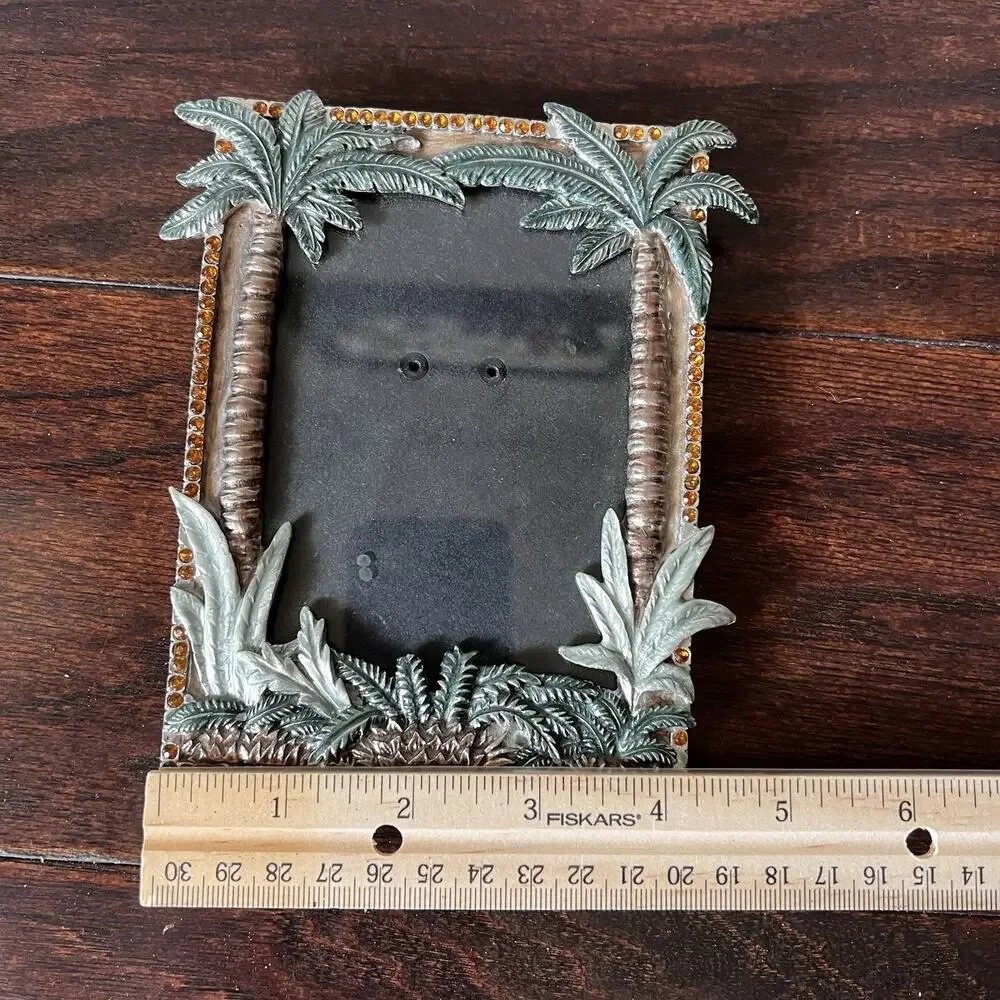 Palm Trees Picture Frame Rhinestones Holds 3.5”x4.5”